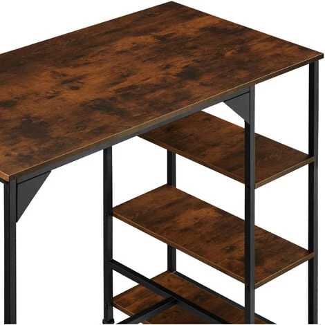 TECTAKE Table De Bar Industrielle Cannock 109x60x100cm - Table De Bar Style Industriel, Table De Bistrot, Table Haute - Bois Foncé Industriel 6 TECTAKE Table De Bar Industrielle Cannock 109x60x100cm - Table De Bar Style Industriel, Table De Bistrot, Table Haute - Bois Foncé Industriel – Image 4