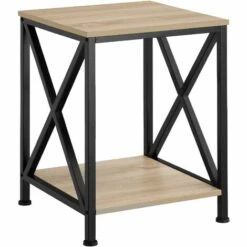 TECTAKE Table D’appoint CARLTON 40,5x40,5x52,5cm - Table D’appoint De Style Industriel, Table Basse, Table De Canapé