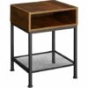 TECTAKE Table De Chevet HARLOW 40,5x40,5x52,5cm - Table De Chevet Avec Compartiment Ouvert, Table De Chambre à Coucher, Table D’appoint -TECTAKE Soldes 2022 67432394 1