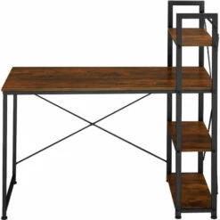 TECTAKE Bureau Informatique HERSHEY 122x61x120cm - Bureau Informatique Avec étagère, Bureau, Bureau Pour Ordinateur -TECTAKE Soldes 2022 67546440 3
