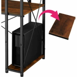 TECTAKE Bureau Informatique HERSHEY 122x61x120cm - Bureau Informatique Avec étagère, Bureau, Bureau Pour Ordinateur -TECTAKE Soldes 2022 67546440 4