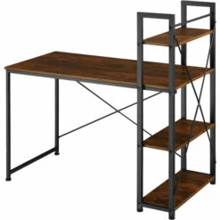 TECTAKE Bureau Informatique HERSHEY 122x61x120cm - Bureau Informatique Avec étagère, Bureau, Bureau Pour Ordinateur -TECTAKE Soldes 2022 67546440 5
