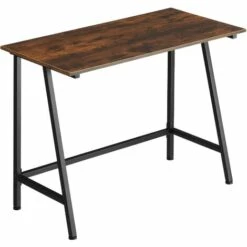 TECTAKE Bureau Newton - Table Informatique, Table De Travail, Table De Bureau - Bois Foncé Industriel