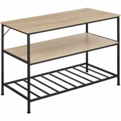 TECTAKE Soldes 2022 37 TECTAKE Étagère De Cuisine Akeley - Étagère De Cuisine De Style Industriel, étagère Sur Pied, étagère De Rangement - Bois Clair Industriel, Chêne Sonoma