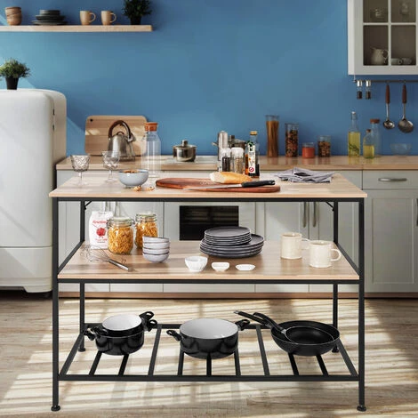 TECTAKE Étagère De Cuisine Akeley - Étagère De Cuisine De Style Industriel, étagère Sur Pied, étagère De Rangement - Bois Clair Industriel, Chêne Sonoma 4 TECTAKE Étagère De Cuisine Akeley - Étagère De Cuisine De Style Industriel, étagère Sur Pied, étagère De Rangement - Bois Clair Industriel, Chêne Sonoma – Image 2