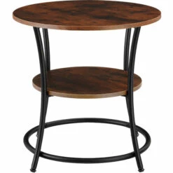 TECTAKE Table D’appoint Saint Louis 55x56cm - Table D’appoint De Style Industriel, Table Basse, Table De Canapé - Bois Foncé Industriel -TECTAKE Soldes 2022 68414217 3