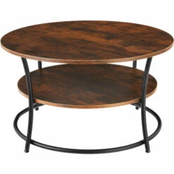 TECTAKE Table D’appoint Cromford 80x46cm - Table Basse De Style Industriel, Table De Canapé, Table De Salon - Bois Foncé Industriel