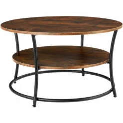 TECTAKE Table D’appoint Cromford 80x46cm - Table Basse De Style Industriel, Table De Canapé, Table De Salon - Bois Foncé Industriel -TECTAKE Soldes 2022 68414258 3