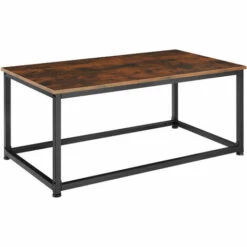 TECTAKE Table D’appoint Lynch 100x55x45,5cm - Table Basse De Style Industriel, Table De Canapé, Table De Salon - Bois Foncé Industriel