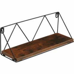 TECTAKE 2 étagères Suspendues Rockport - Lot De 2 étagères Suspendues Style Industriel, étagère Murale, étagère Flottante - Bois Foncé Industriel -TECTAKE Soldes 2022 69571618 3