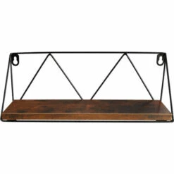 TECTAKE 2 étagères Suspendues Rockport - Lot De 2 étagères Suspendues Style Industriel, étagère Murale, étagère Flottante - Bois Foncé Industriel -TECTAKE Soldes 2022 69571618 4