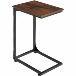 TECTAKE Table D’appoint Erie 40x30x63cm - Table D’appoint De Style Industriel, Table Basse, Table De Canapé - Bois Foncé Industriel