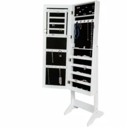 TECTAKE Meuble à Bijoux Armoire à Bijoux Avec Miroir 147 Cm X 45 Cm X 37 Cm Blanc - Blanc -TECTAKE Soldes 2022 70139142 4