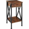 TECTAKE Table D'appoint Dayton 35x35x70,5cm - Table D’appoint De Style Industriel, Table De Chevet, Basse Table De Chambre à Coucher -TECTAKE Soldes 2022 70924002 1