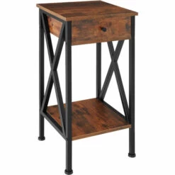 TECTAKE Table D'appoint Dayton 35x35x70,5cm - Table D’appoint De Style Industriel, Table De Chevet, Basse Table De Chambre à Coucher