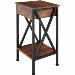 TECTAKE Table D'appoint Dayton 35x35x70,5cm - Table D’appoint De Style Industriel, Table De Chevet, Basse Table De Chambre à Coucher -TECTAKE Soldes 2022 70924002 3