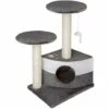 TECTAKE Arbre à Chat TOMMY 71 cm - Griffoir, Grattoir Geant, Cadre D´escalade Pour Chat - Gris/blanc