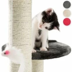 TECTAKE Arbre à Chat TOMMY 71 cm - Griffoir, Grattoir Geant, Cadre D´escalade Pour Chat - Gris/blanc -TECTAKE Soldes 2022 7440599 3