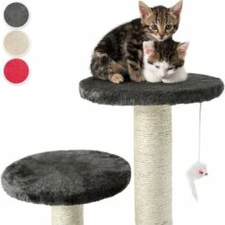 TECTAKE Arbre à Chat TOMMY 71 cm - Griffoir, Grattoir Geant, Cadre D´escalade Pour Chat - Gris/blanc -TECTAKE Soldes 2022 7440599 4