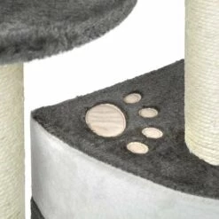 TECTAKE Arbre à Chat TOMMY 71 cm - Griffoir, Grattoir Geant, Cadre D´escalade Pour Chat - Gris/blanc -TECTAKE Soldes 2022 7440599 5