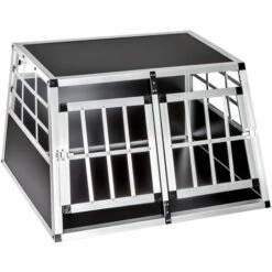 TECTAKE Caisse De Transport Chien En Aluminium 89 Cm X 69 Cm X 50 Cm Noir - Noir