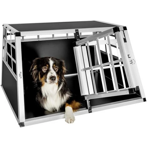 TECTAKE Caisse De Transport Chien En Aluminium 89 Cm X 69 Cm X 50 Cm Noir - Noir 4 TECTAKE Caisse De Transport Chien En Aluminium 89 Cm X 69 Cm X 50 Cm Noir - Noir – Image 2