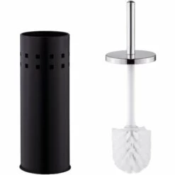 TECTAKE Set De Salle De Bain Toilettes WC Design 3 Pièces Noir: 1 Poubelle, 1 Balayette Brosse, 1 Dérouleur De Papier Toilette - Noir -TECTAKE Soldes 2022 7513792 4