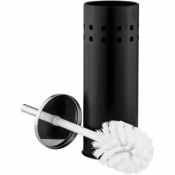 TECTAKE Set De Salle De Bain Toilettes WC Design 3 Pièces Noir: 1 Poubelle, 1 Balayette Brosse, 1 Dérouleur De Papier Toilette - Noir -TECTAKE Soldes 2022 7513792 5