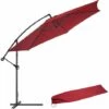 TECTAKE Parasol Déporté Inclinable Rouge Pied En Métal + Housse De Protection - Rouge -TECTAKE Soldes 2022 7513799 1