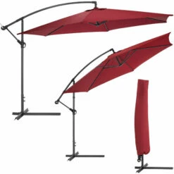 TECTAKE Parasol Déporté Inclinable Rouge Pied En Métal + Housse De Protection - Rouge 9 TECTAKE Parasol Déporté Inclinable Rouge Pied En Métal + Housse De Protection - Rouge -TECTAKE Soldes 2022 7513799 3
