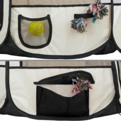 TECTAKE Parc Pour Chien Chat Pliable 115 Cm X 115 Cm X 64 Cm Noir + 1 Housse De Transport - Noir -TECTAKE Soldes 2022 7513815 3