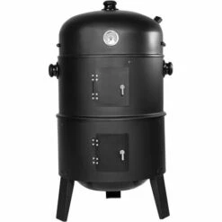 TECTAKE Barbecue 3 En 1, Grill, Fumoir, Smoker Avec Thermomètre Et Crochets Pour Fumer - Charbon De Bois Noir - Noir -TECTAKE Soldes 2022 7513843 3