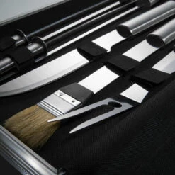 TECTAKE Kit Barbecue 18 Ustensiles En Acier Inoxydable + Mallette De Rangement 47 Cm X 8 Cm X 22 Cm - Gris -TECTAKE Soldes 2022 7513846 5