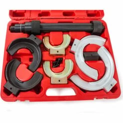 TECTAKE Compresseur De Ressort D'Amortisseurs McPherson Auto Moto Avec Ressorts 80 Mm à 190 Mm + 1 Coffret Rouge - Rouge -TECTAKE Soldes 2022 7513855 4