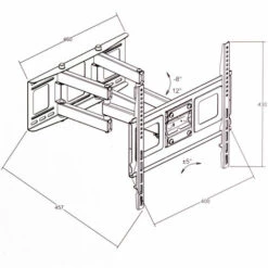 TECTAKE Support TV Mural Pour Ecran 32" à 55" Inclinable Et Orientable - Noir -TECTAKE Soldes 2022 7513883 4