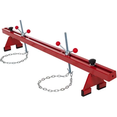 TECTAKE Support Moteur Avec Traverse 150 Cm X 21 Cm X 25 Cm Charge Max 500 Kg En Acier - Rouge 3 TECTAKE Support Moteur Avec Traverse 150 Cm X 21 Cm X 25 Cm Charge Max 500 Kg En Acier - Rouge