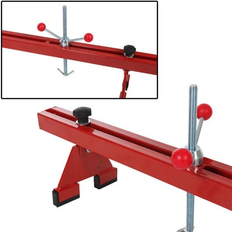 TECTAKE Support Moteur Avec Traverse 150 Cm X 21 Cm X 25 Cm Charge Max 500 Kg En Acier - Rouge 5 TECTAKE Support Moteur Avec Traverse 150 Cm X 21 Cm X 25 Cm Charge Max 500 Kg En Acier - Rouge – Image 3