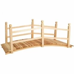 TECTAKE Pont De Jardin Avec Balustrades 140 Cm X 60 Cm X 59 Cm En Bois - Marron -TECTAKE Soldes 2022 7513898 3