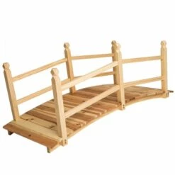 TECTAKE Pont De Jardin Avec Balustrades 140 Cm X 60 Cm X 59 Cm En Bois - Marron -TECTAKE Soldes 2022 7513898 5