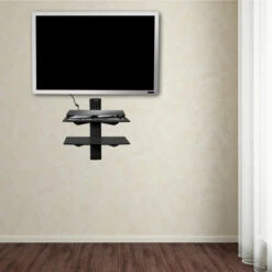 TECTAKE 2 Etagères Murales Design Réglables En Verre 45 Cm X 42 Cm X 30 Cm Noir - Noir -TECTAKE Soldes 2022 7513912 5