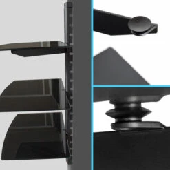 TECTAKE 3 Etagères Murales Design Réglables En Verre 80 Cm X 42 Cm X 33 Cm Noir - Noir -TECTAKE Soldes 2022 7513913 3