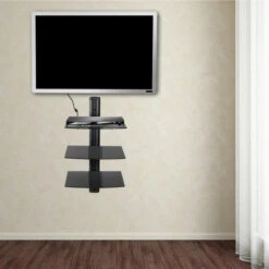 TECTAKE 3 Etagères Murales Design Réglables En Verre 80 Cm X 42 Cm X 33 Cm Noir - Noir -TECTAKE Soldes 2022 7513913 5