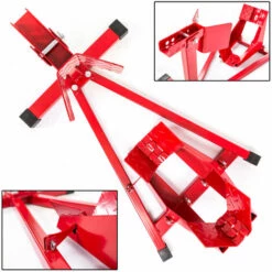 TECTAKE Béquille D'atelier Moto Pour Un Diamètre De Roue De 17" - 21" - 5 Positions De Réglage - Rouge -TECTAKE Soldes 2022 7513926 3