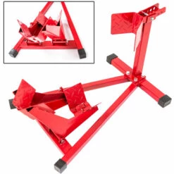 TECTAKE Béquille D'atelier Moto Pour Un Diamètre De Roue De 17" - 21" - 5 Positions De Réglage - Rouge -TECTAKE Soldes 2022 7513926 4