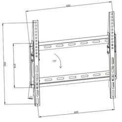 TECTAKE Support TV Mural Universel Inclinable "32-55" - Noir -TECTAKE Soldes 2022 7513933 3