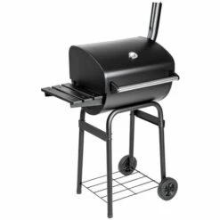 TECTAKE Barbecue Multifonctions, Grill, Fumoir Avec Thermomètre 48 Cm X 85 Cm X 123 Cm Noir - Noir