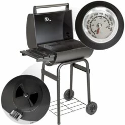 TECTAKE Barbecue Multifonctions, Grill, Fumoir Avec Thermomètre 48 Cm X 85 Cm X 123 Cm Noir - Noir -TECTAKE Soldes 2022 7513938 3