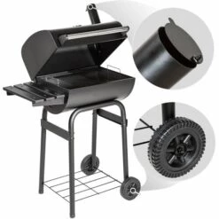 TECTAKE Barbecue Multifonctions, Grill, Fumoir Avec Thermomètre 48 Cm X 85 Cm X 123 Cm Noir - Noir -TECTAKE Soldes 2022 7513938 4