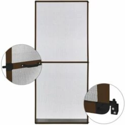 TECTAKE Moustiquaire Pour Porte Cadre En Aluminium Ajustable 95 Cm X 210 Cm Marron - Marron -TECTAKE Soldes 2022 7513944 3