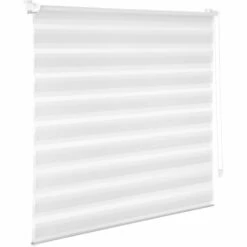 TECTAKE Store De Fenêtre Enrouleur Double Occultant Adaptable 143 Cm X 175 Cm Blanc - Blanc